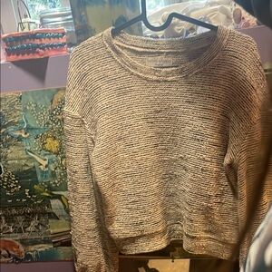 Wilfred Cream Crew Neck Sweater Textured Knit Relaxed Fit